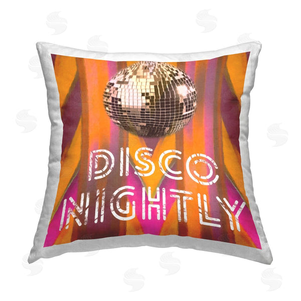 stupell industries Graffi*tee Studios | Disco Nightly Retro Phrase Printed Throw Pillow