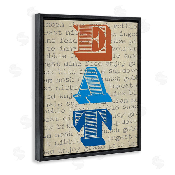 Stupell Industries Graffi*tee Studios | Eat Vintage Striped Stamp Lettering Kitchen Sign Wall Art