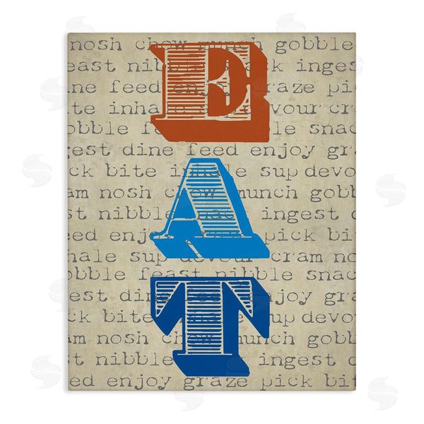 stupell industries Graffi*tee Studios | Eat Vintage Striped Stamp Lettering Kitchen Sign Wall Art