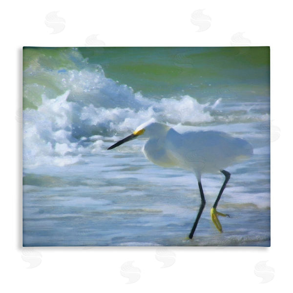 stupell industries Graffi*tee Studios | Egret in Splashing Waves Wall Art