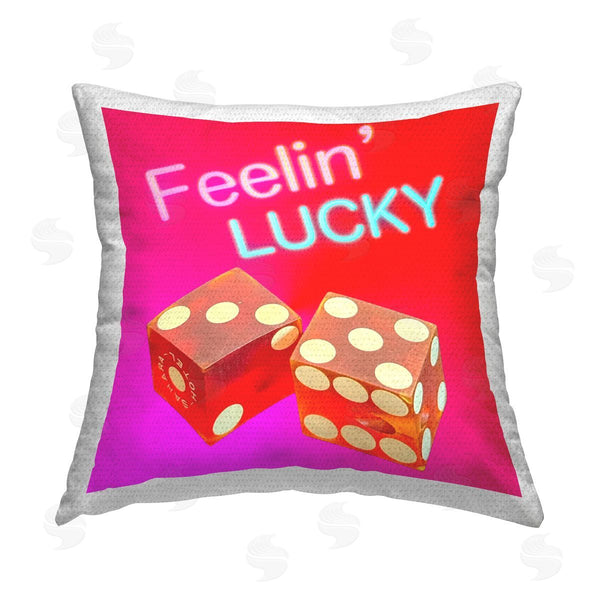 Stupell Industries Graffi*tee Studios | Feelin' Lucky With Dice Printed Throw Pillow