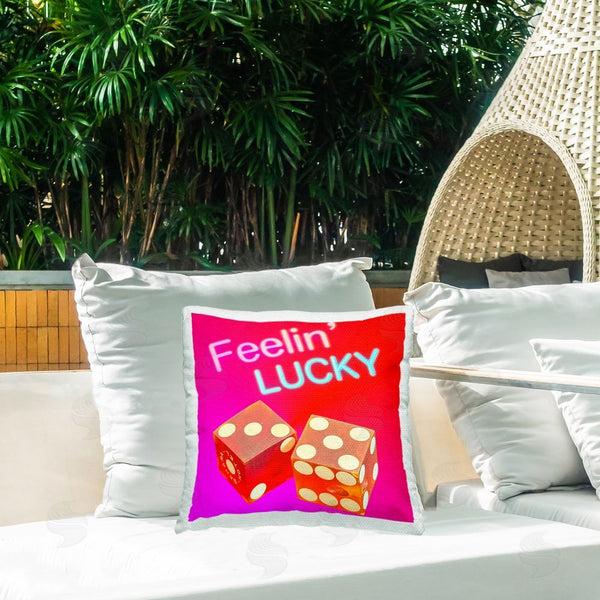 Stupell Industries Graffi*tee Studios | Feelin' Lucky With Dice Printed Throw Pillow