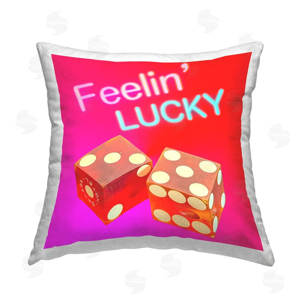 stupell industries Graffi*tee Studios | Feelin' Lucky with Dice Printed Throw Pillow