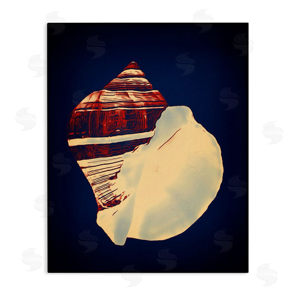 stupell industries Graffi*tee Studios | Fiber Conch on Blue