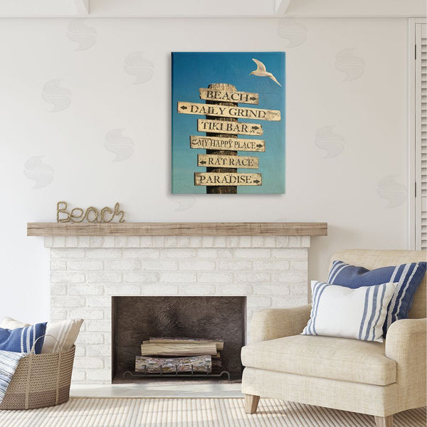 Stupell Industries Graffi*tee Studios | Funny Beach Directions Sign Wall Art