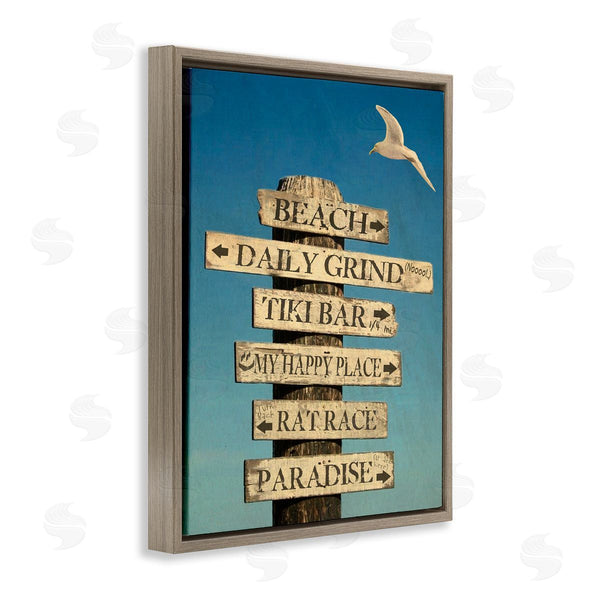 Stupell Industries Graffi*tee Studios | Funny Beach Directions Sign Wall Art