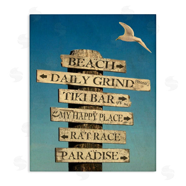 stupell industries Graffi*tee Studios | Funny Beach Directions Sign Wall Art
