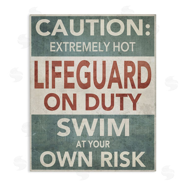 stupell industries Graffi*tee Studios | Funny Swim at Own Risk Wall Art