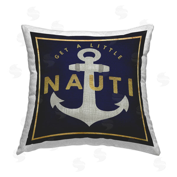 Stupell Industries Graffi*Tee Studios | Get Nauti Maritime Anchor Printed Throw Pillow