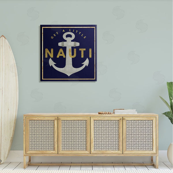 Stupell Industries Graffi*tee Studios | Get Nauti Witty Nautical Anchor Phrase Typography Wall Art