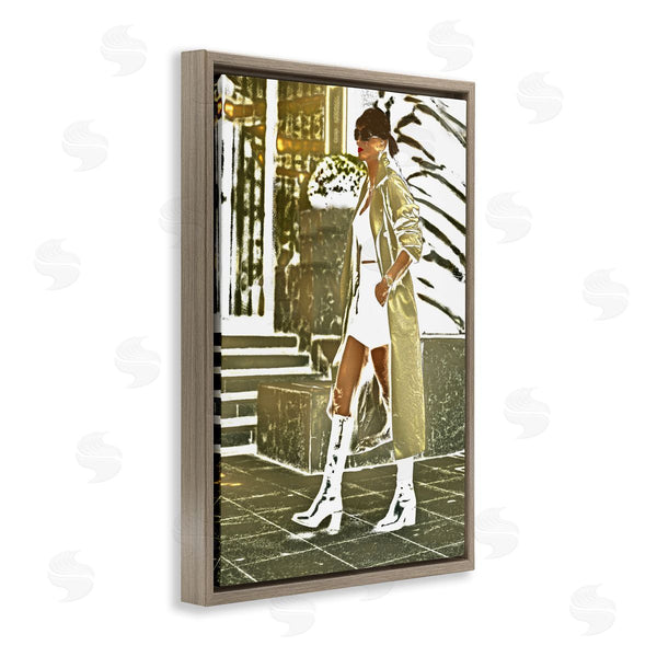 Stupell Industries Graffi*tee Studios | Girl In Gold Trenchcoat