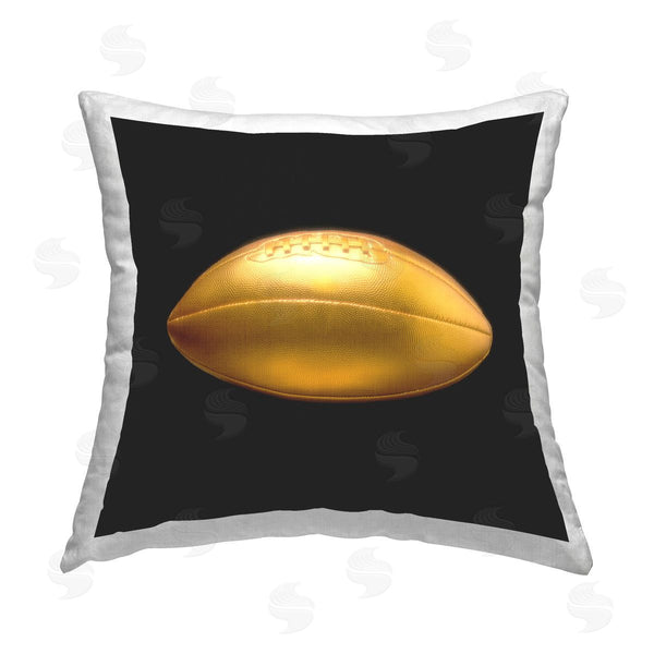 stupell industries Graffi*tee Studios | Gold Designer Football Printed Throw Pillow