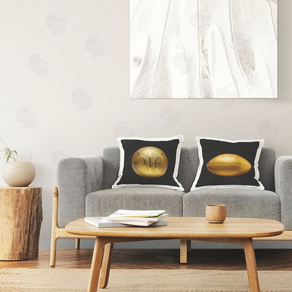 Stupell Industries Graffi*tee Studios | Gold Football & Basketball Printed Throw Pillow Set