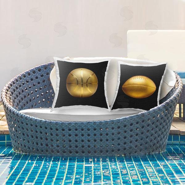 Stupell Industries Graffi*tee Studios | Gold Football & Basketball Printed Throw Pillow Set