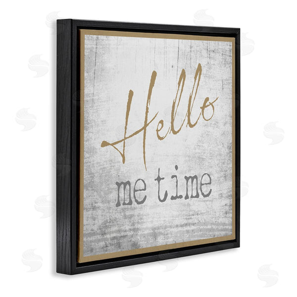 Stupell Industries Graffi*tee Studios | Hello Me Time Weathered Rustic Grain Pattern Wall Art