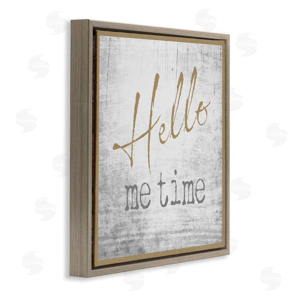 Stupell Industries Graffi*tee Studios | Hello Me Time Weathered Rustic Grain Pattern Wall Art