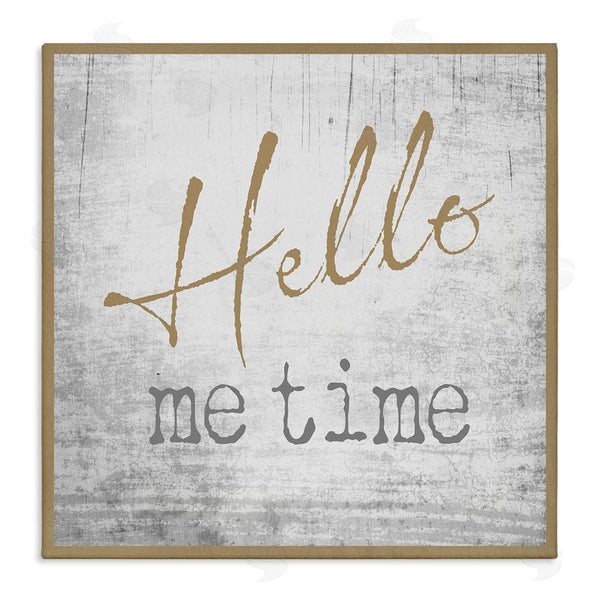 stupell industries Graffi*tee Studios | Hello Me Time Weathered Rustic Grain Pattern Wall Art