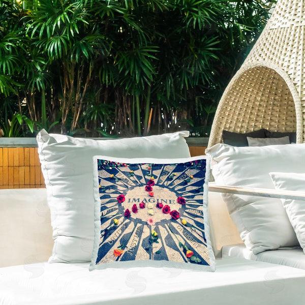 Stupell Industries Graffi*tee Studios | Imagine Peace Symbol Printed Throw Pillow