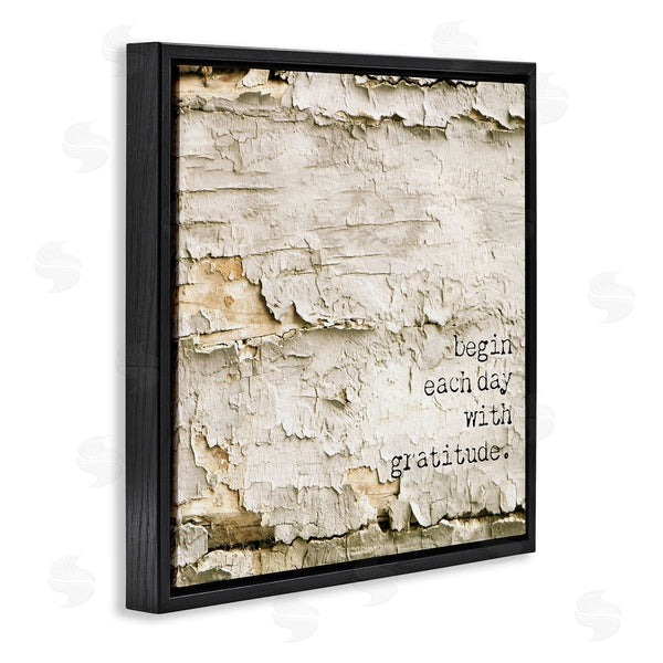 Stupell Industries Graffi*tee Studios | Inspiring Gratitude Typography Phrase Rustic Flaked Tree Wall Art