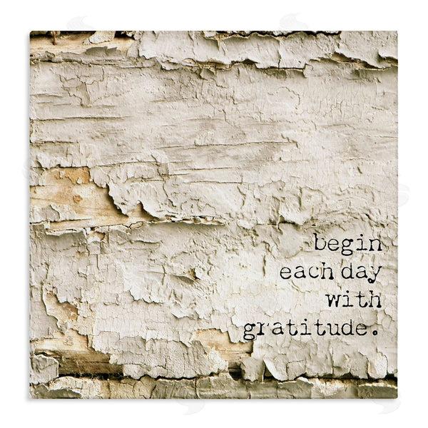 stupell industries Graffi*tee Studios | Inspiring Gratitude Typography Phrase Rustic Flaked Tree Wall Art