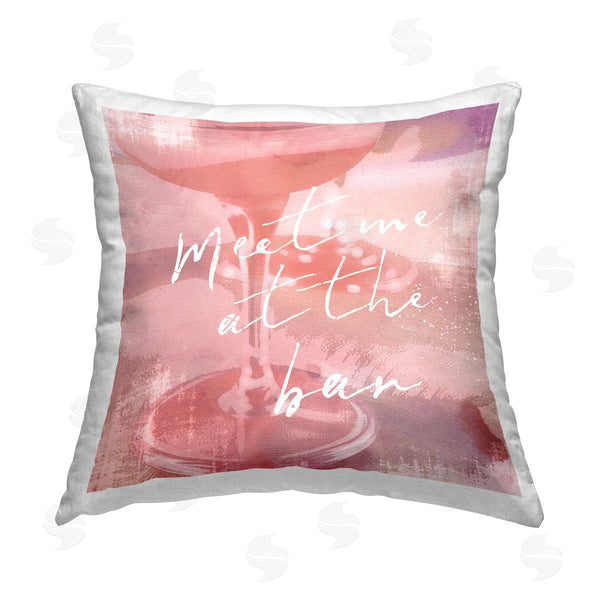 stupell industries Graffi*tee Studios | Meet Me at Bar Martini Printed Throw Pillow
