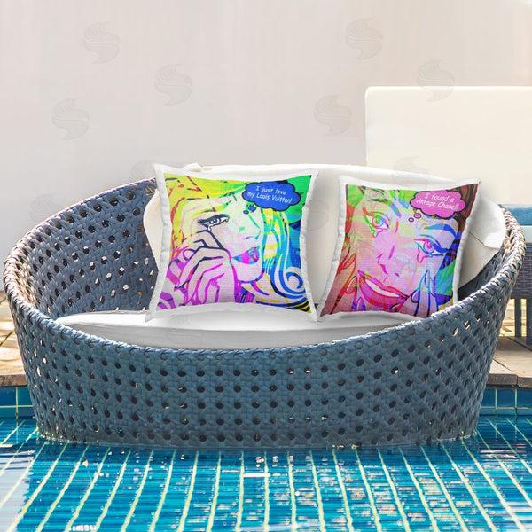 Stupell Industries Graffi*tee Studios | Modern Comic Fashion Girls Printed Throw Pillow Set