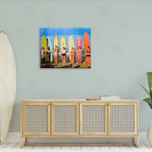 Stupell Industries Graffi*tee Studios | Modern Pop Style Women Surfing Ocean Sports Wall Art