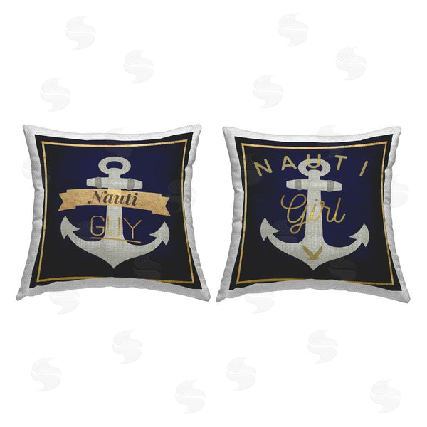 Stupell Industries Graffi*tee Studios | Nauti Girl & Guy Printed Throw Pillow Set