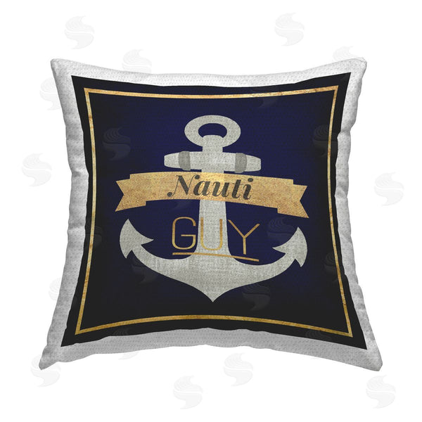 Stupell Industries Graffi*tee Studios | Nauti Guy With Anchor Printed Throw Pillow