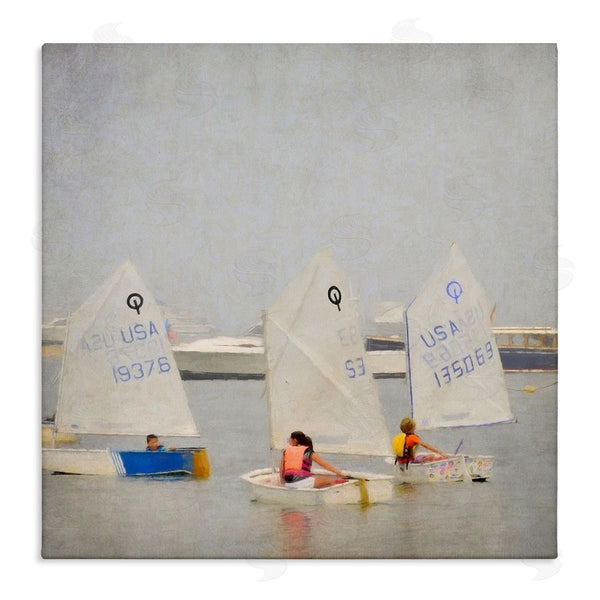 stupell industries Graffi*tee Studios | People Floating Dinghy Boats Watercraft Ocean Scenery Wall Art