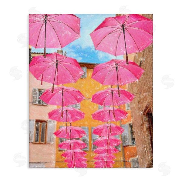 stupell industries Graffi*tee Studios | Pink Umbrellas in Town
