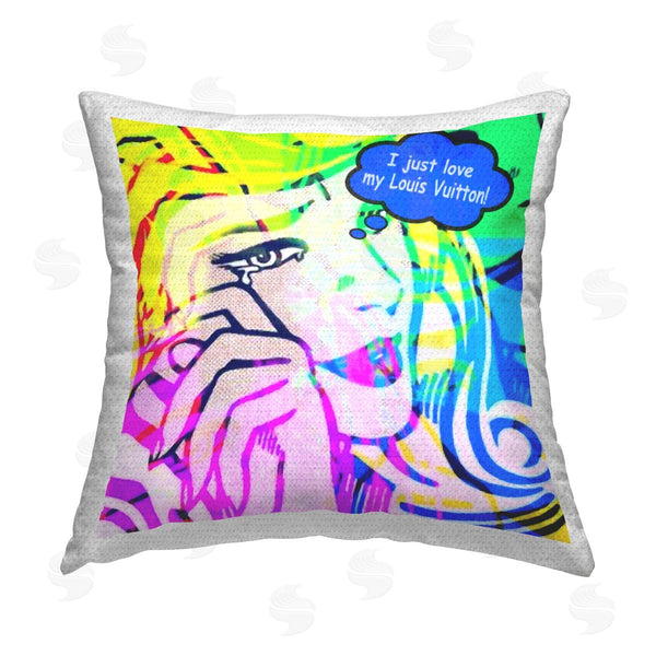 Stupell Industries Graffi*tee Studios | Pop Comic Style Glam Printed Throw Pillow