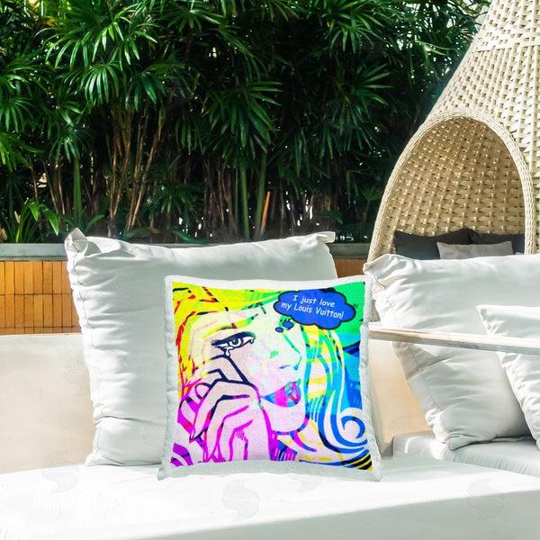 Stupell Industries Graffi*tee Studios | Pop Comic Style Glam Printed Throw Pillow