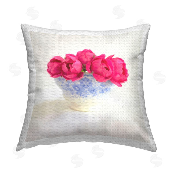 Stupell Industries Graffi*tee Studios | Roses In White Pottery Printed Throw Pillow