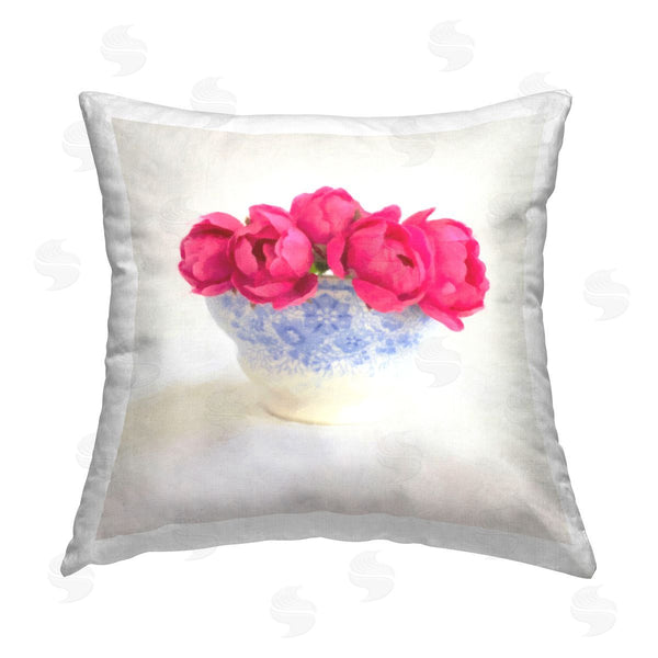 stupell industries Graffi*tee Studios | Roses in White Pottery Printed Throw Pillow