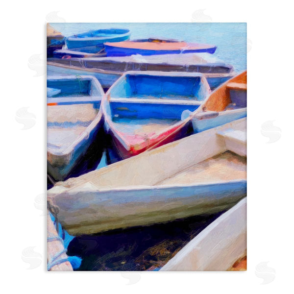 stupell industries Graffi*tee Studios | Rowboats at Dock Painting Wall Art