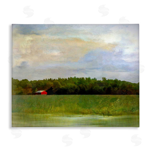 stupell industries Graffi*tee Studios | Rural Field Red Cabin Landscape Wall Art