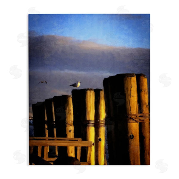 stupell industries Graffi*tee Studios | Seagull Perched on Pier Wall Art