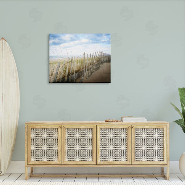 Stupell Industries Graffi*tee Studios | Seaside Boardwalk Ocean Sand Fence Beach Grass Wall Art