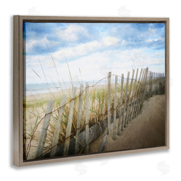 Stupell Industries Graffi*tee Studios | Seaside Boardwalk Ocean Sand Fence Beach Grass Wall Art