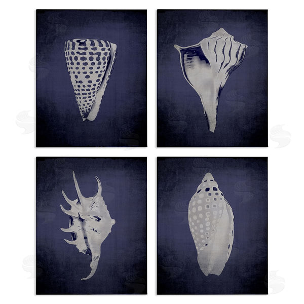 stupell industries Graffi*tee Studios | Shells on Indigo Gradient Wall Art