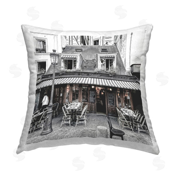 stupell industries Graffi*tee Studios | Sidewalk Café Bistro Printed Throw Pillow