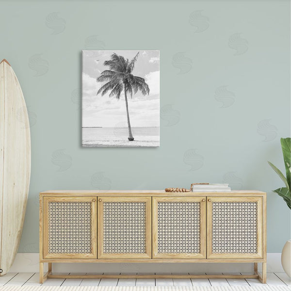 Stupell Industries Graffi*tee Studios | Single Palm Tree Monochrome Tropical Beach Plant Wall Art