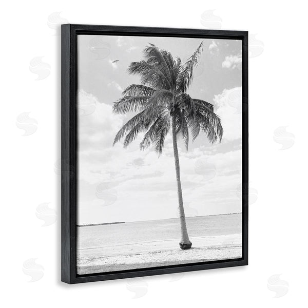 Stupell Industries Graffi*tee Studios | Single Palm Tree Monochrome Tropical Beach Plant Wall Art