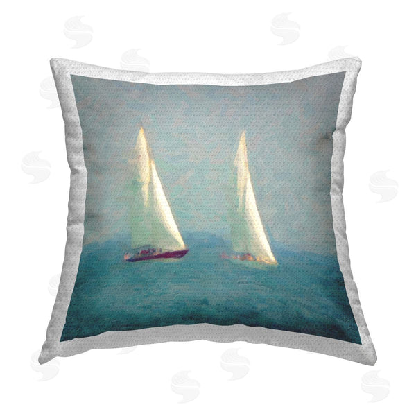 Stupell Industries Graffi*tee Studios | Stormy Sailboat Seascape Printed Throw Pillow