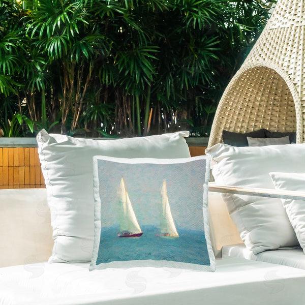 Stupell Industries Graffi*tee Studios | Stormy Sailboat Seascape Printed Throw Pillow