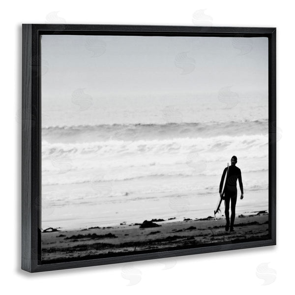 Stupell Industries Graffi*tee Studios | Surfer Silhouette Beach Stroll Distant Ocean Waves Wall Art