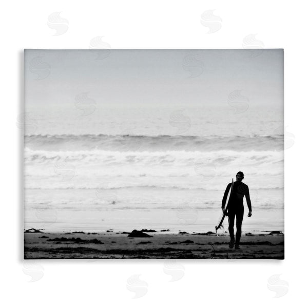 stupell industries Graffi*tee Studios | Surfer Silhouette Beach Stroll Distant Ocean Waves Wall Art