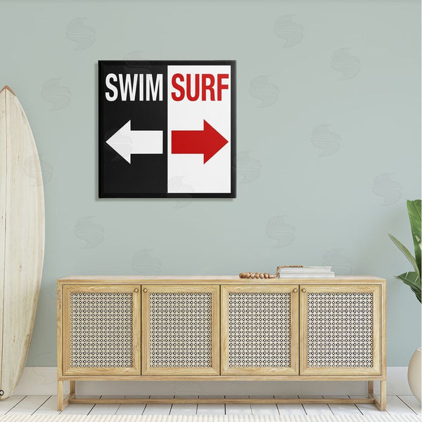 Stupell Industries Graffi*tee Studios | Swim Surf Arrows Sign Ocean Coastal Words Wall Art