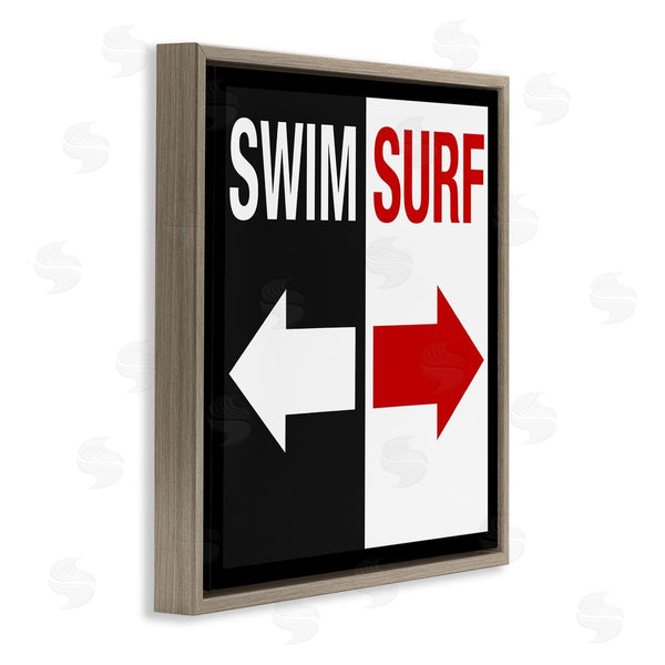 Stupell Industries Graffi*tee Studios | Swim Surf Arrows Sign Ocean Coastal Words Wall Art